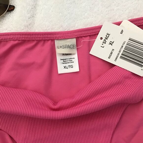 NWT L*SPACE RIBBED CAMACHO BIKINI BOTTOM PINK - Picture 7 of 7